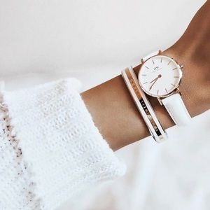 Daniel Wellington Emalie Bracelet Satin White & Rose Gold - Small